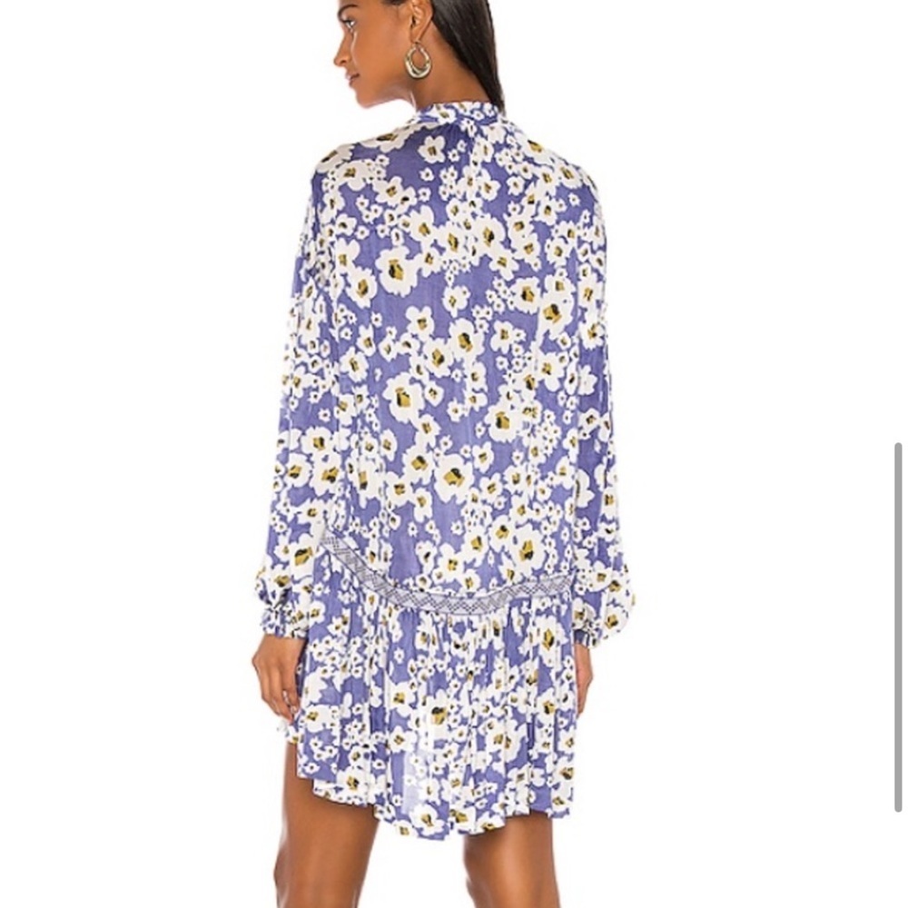 Free People Blue Love Letter Floral Tunic Size S - Picture 2 of 7